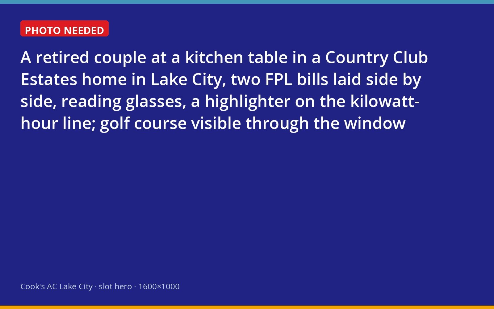 Couple comparing two FPL bills at a kitchen table in Country Club Estates, Lake City