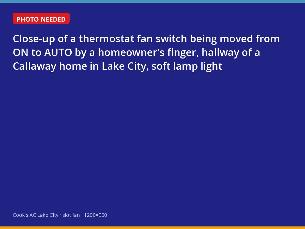 Homeowner switching the thermostat fan setting from ON to AUTO