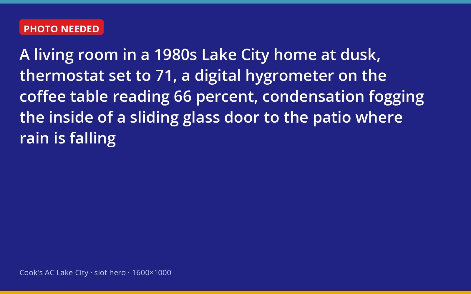 Lake City living room with the thermostat at 71 and a hygrometer showing 66 percent humidity