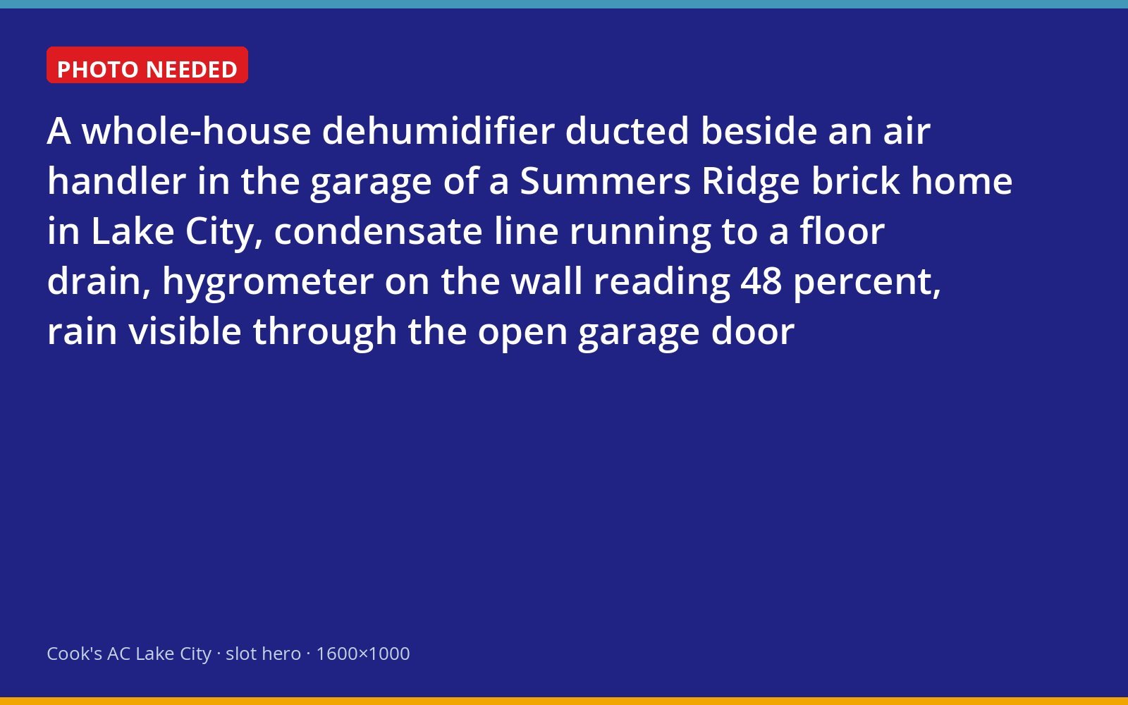 Whole-house dehumidifier installed beside an air handler in a Summers Ridge garage