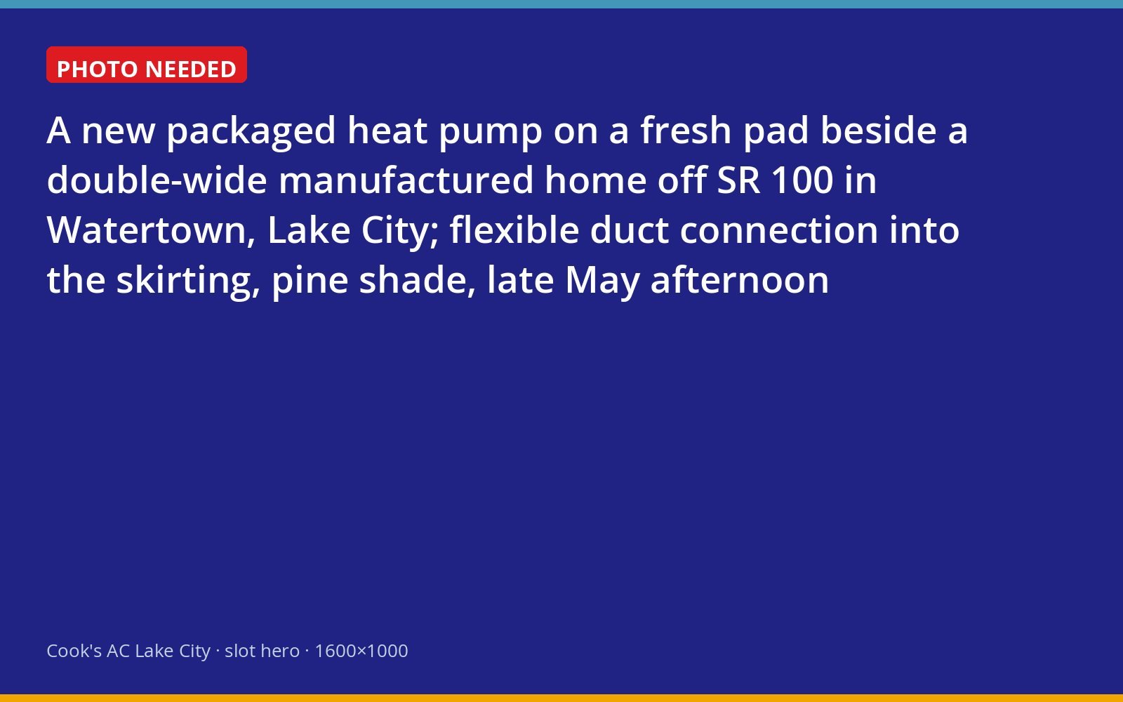 New packaged heat pump installed beside a manufactured home in Watertown