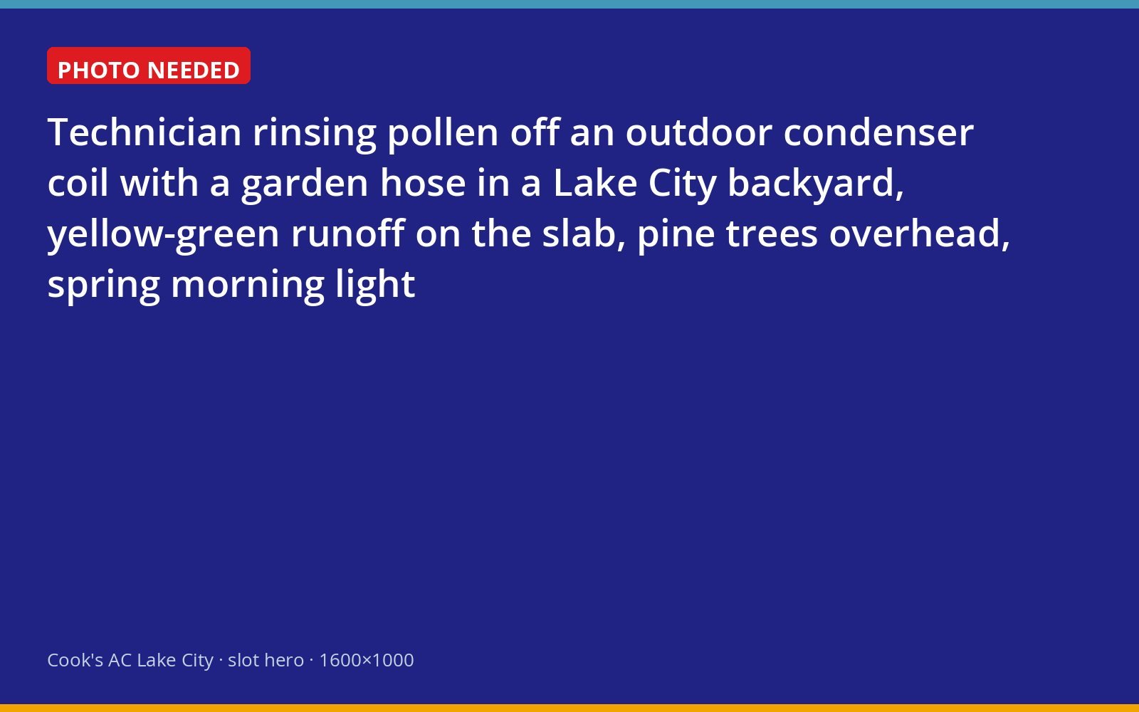 Cook's technician washing spring pollen out of an air conditioner coil at a Lake City home