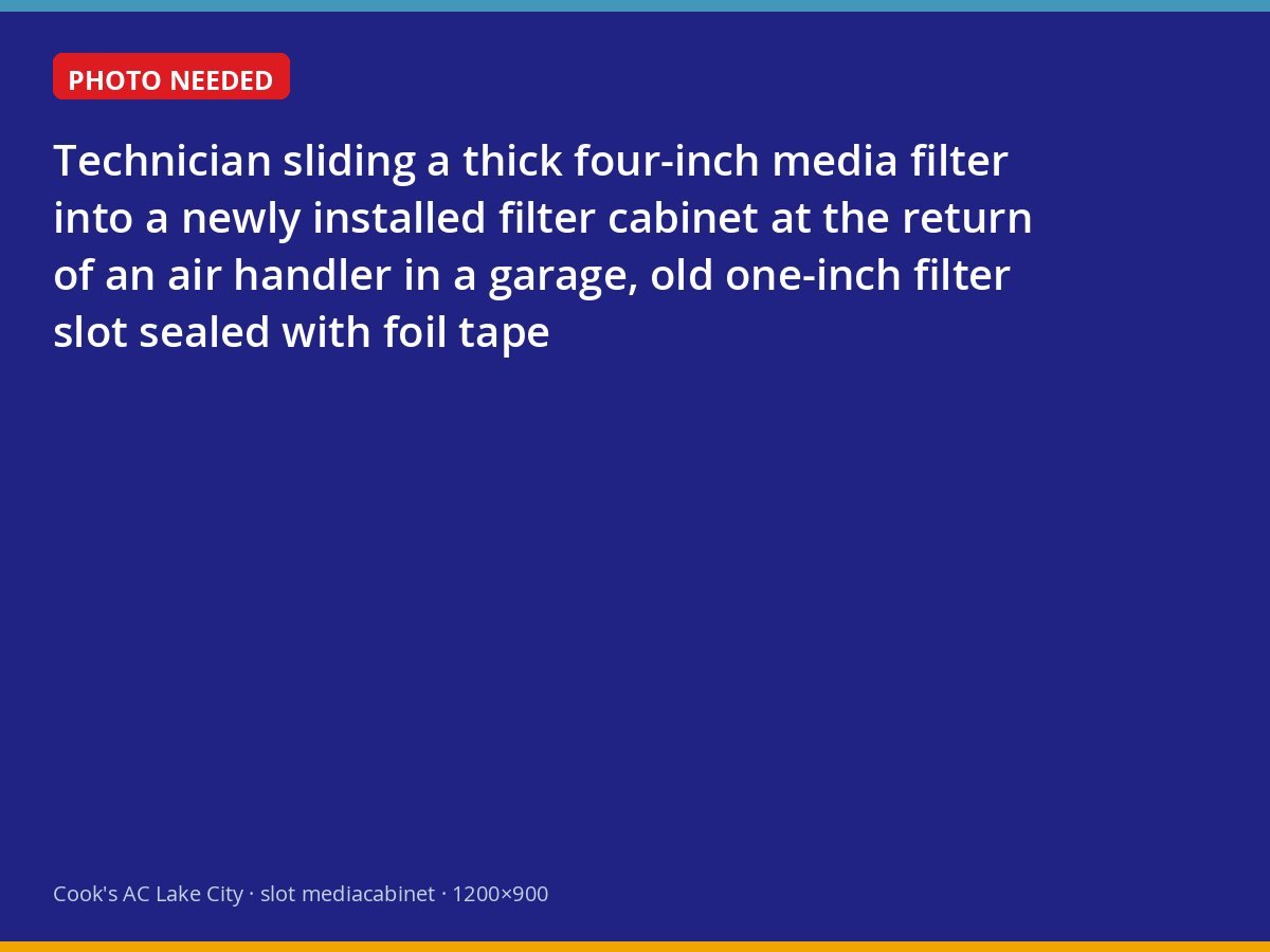Installing a four-inch media filter cabinet on a Lake City air handler