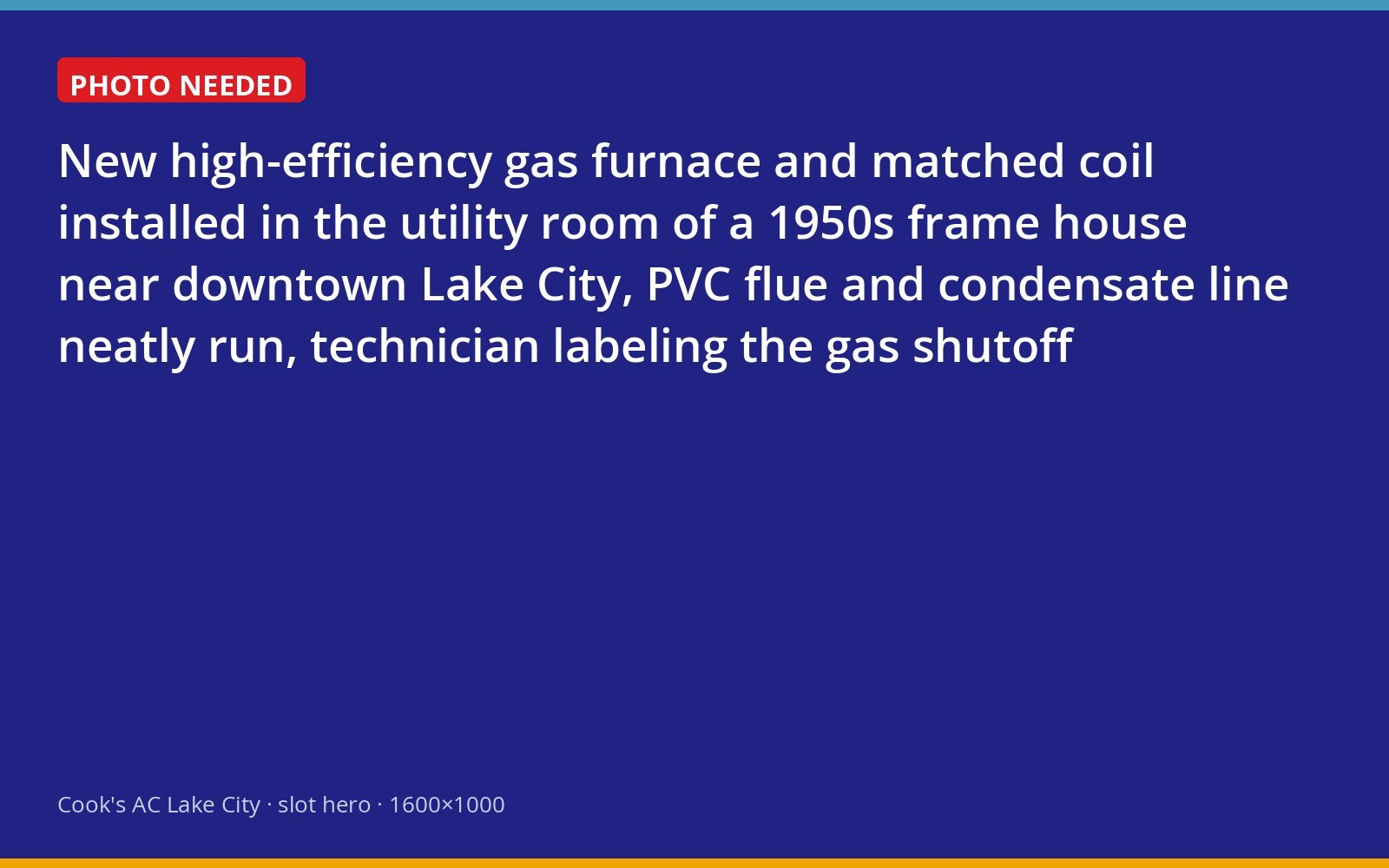 Newly installed gas furnace in an older downtown Lake City home