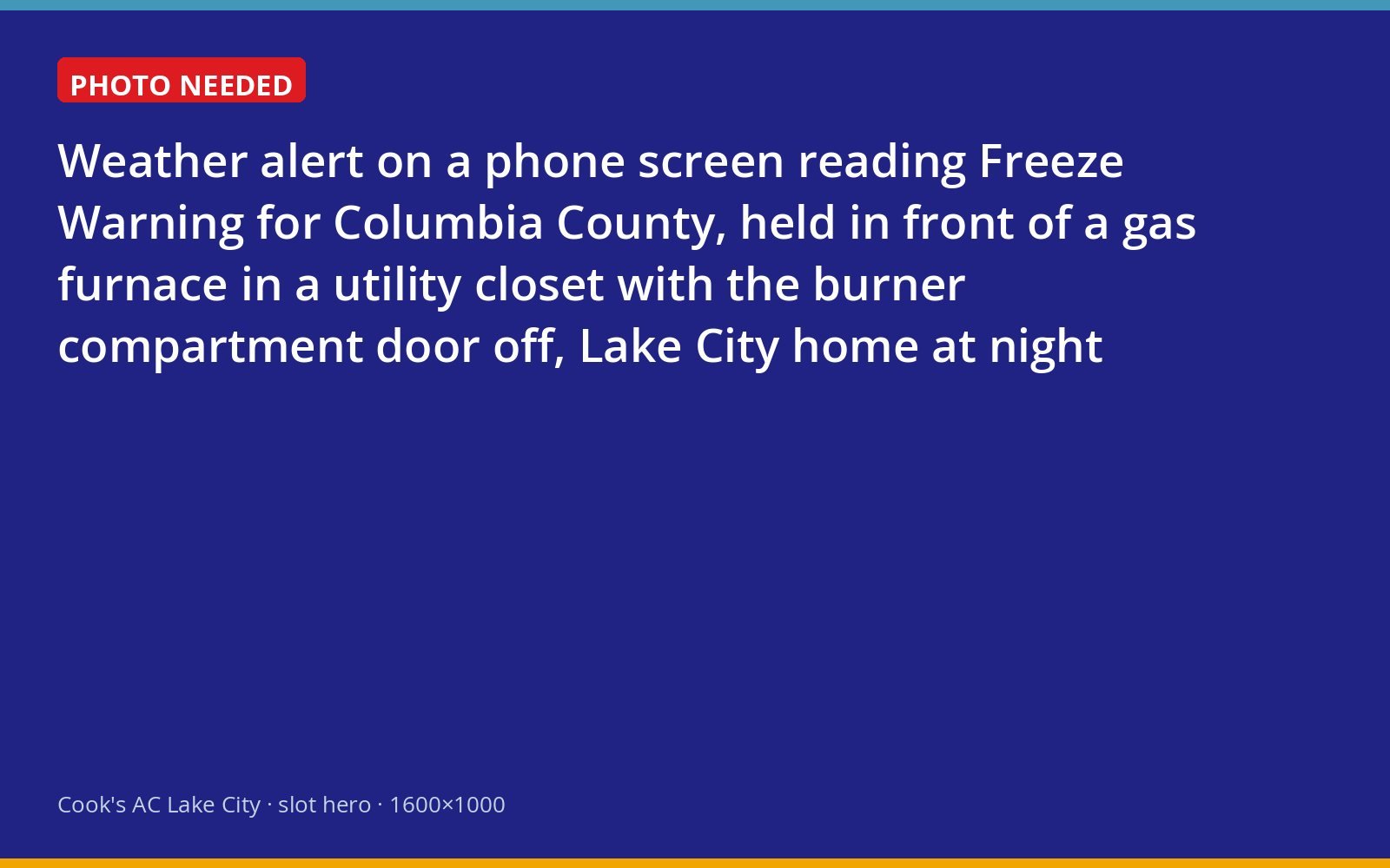 Freeze warning on a phone in front of an open gas furnace in a Lake City home