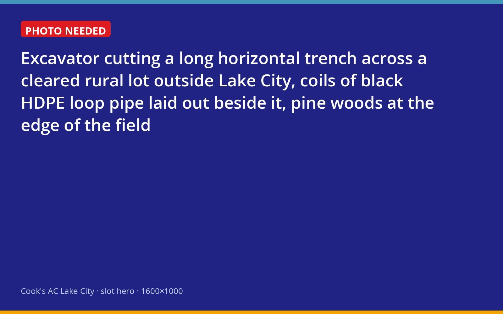 Horizontal geothermal loop trenches being dug on a rural property near Lake City