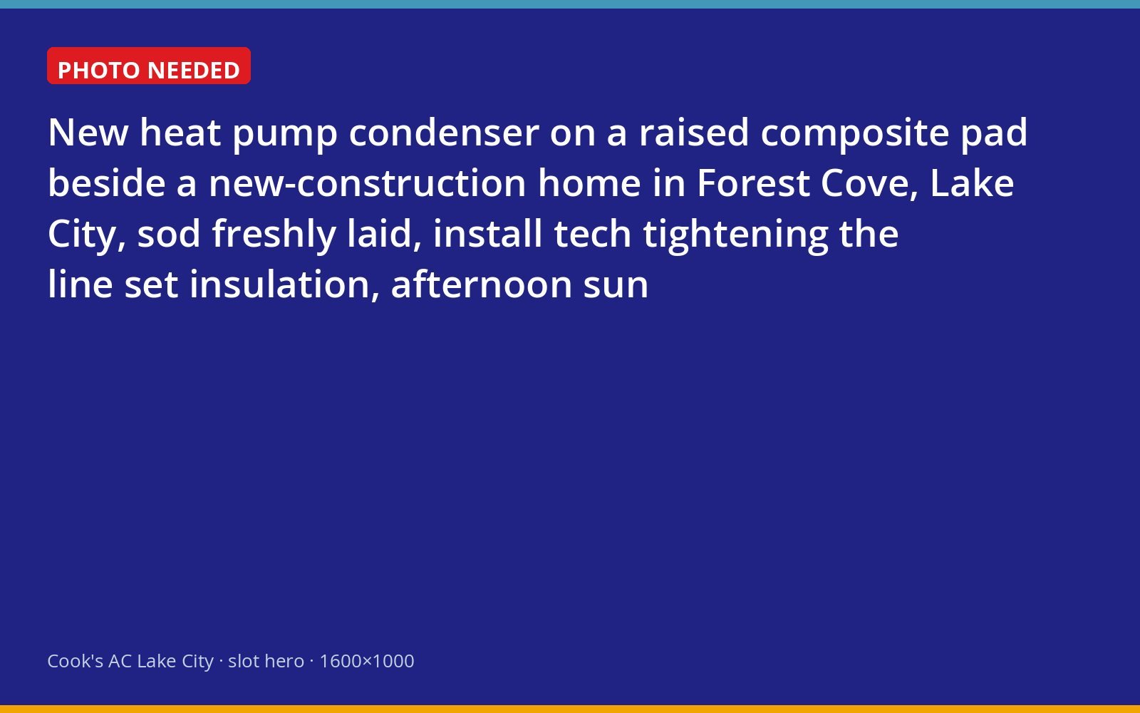 Newly installed heat pump outside a new-construction home in Lake City