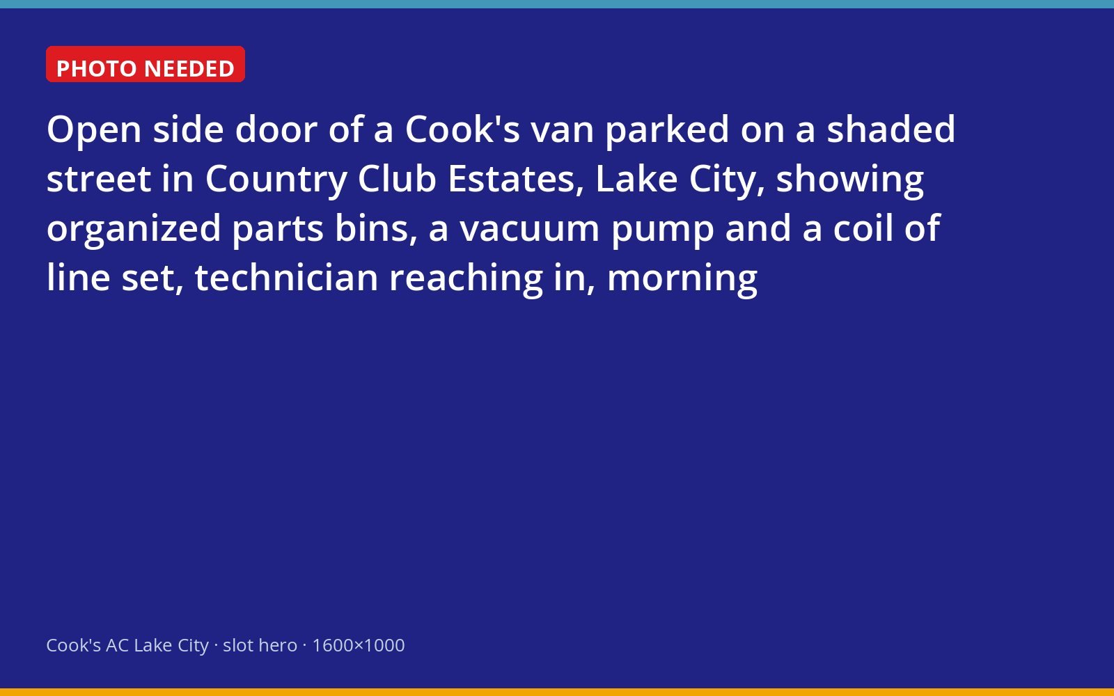 Parts and tools inside a Cook's service van parked in Lake City